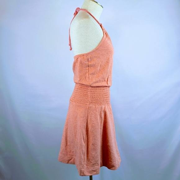 Sundays Anthropologie Ember Mini Dress Halter Neckline Smocked Waist Coral S NWT - Picture 7 of 15